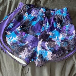 Nike Women's Purple and Blue Athletic Shorts